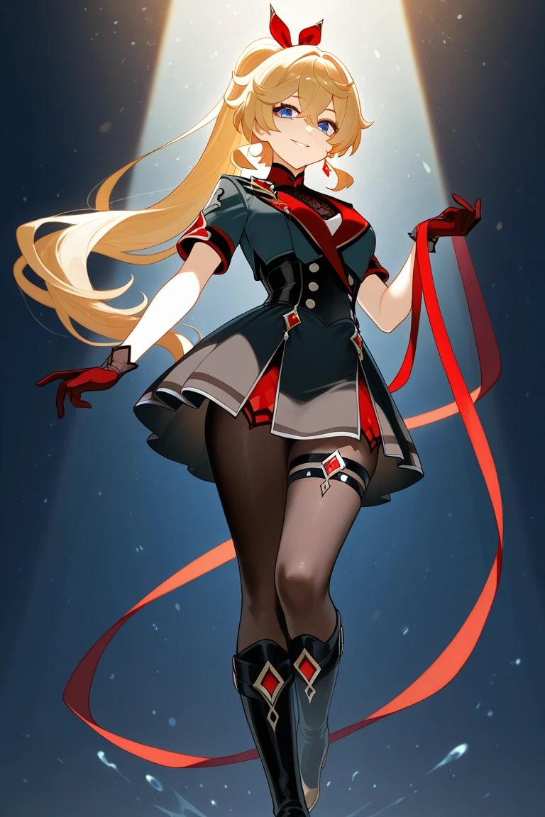 ((extreme detail)),(ultra-detailed), extremely detailed CG unity 8k wallpaper, <lora:Velvetv2:0.7>velvet, red hood, crop top, puffy sleeves, star headdress, long skirt, vertical-striped stockings, from behind, looking back, looking at viewer, gem, holding weapon, chain around wrists, golden castle interior, stained glass, light rays,