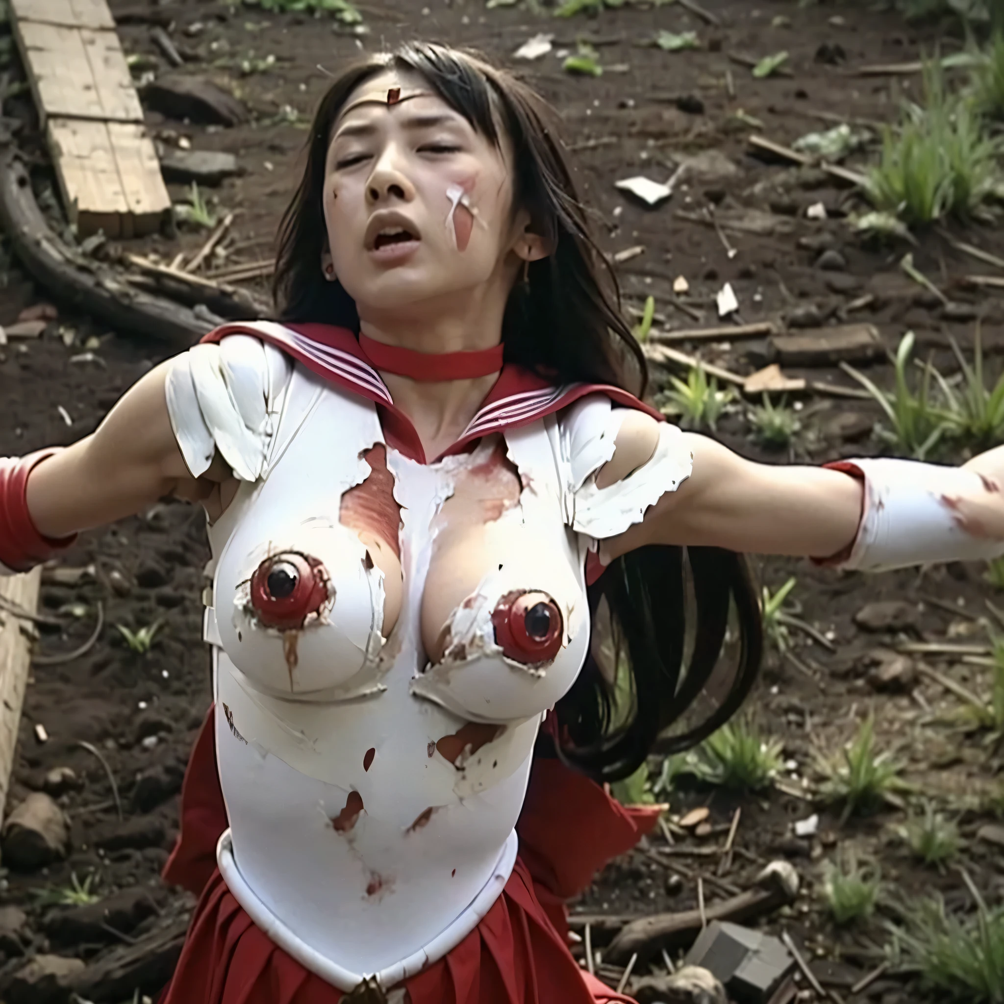 (molesting:1.8)A Japanese Lady、very Bigger breasts、(grabbing on breasts、grab the ass、multiple men around her grabbing her breasts、Multiple hands:1.8)、molesting、So many men around her、breasts squeezed、 molesting、A crowd of crazy men grabs the chest、men all around her、Squeeze the body、many people grabbing breasts、getting beat up、(A man pulls clothes、Man grabs clothes、No women in the crowd:2.4)、men holding neck、(on train:1.2)、((top-quality、8K、masterpiece:1.3))、((1girl in、full body Esbian、hyperdetailed face、Eyes closed、二重まぶた、Slim Faces、Cute、extremely delicate and beautiful、Overall、ultra-detailliert、4K、masutepiece、small mouth、Girl with a puzzled face、blanche、pink there、colourfull、magicalgirl、corsets、frilld、highleg、Strapless、Strapless Bras、legs are raised、Raising legs:1.8))、Crucifixion、Punishment、Punishment