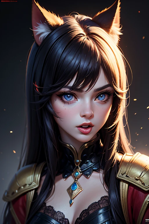 ((best qualityer)), ((work of art)), (detailded), Ahri do league of lengends corpo inteiro com as nove caudas com rosto mais detailded. 
