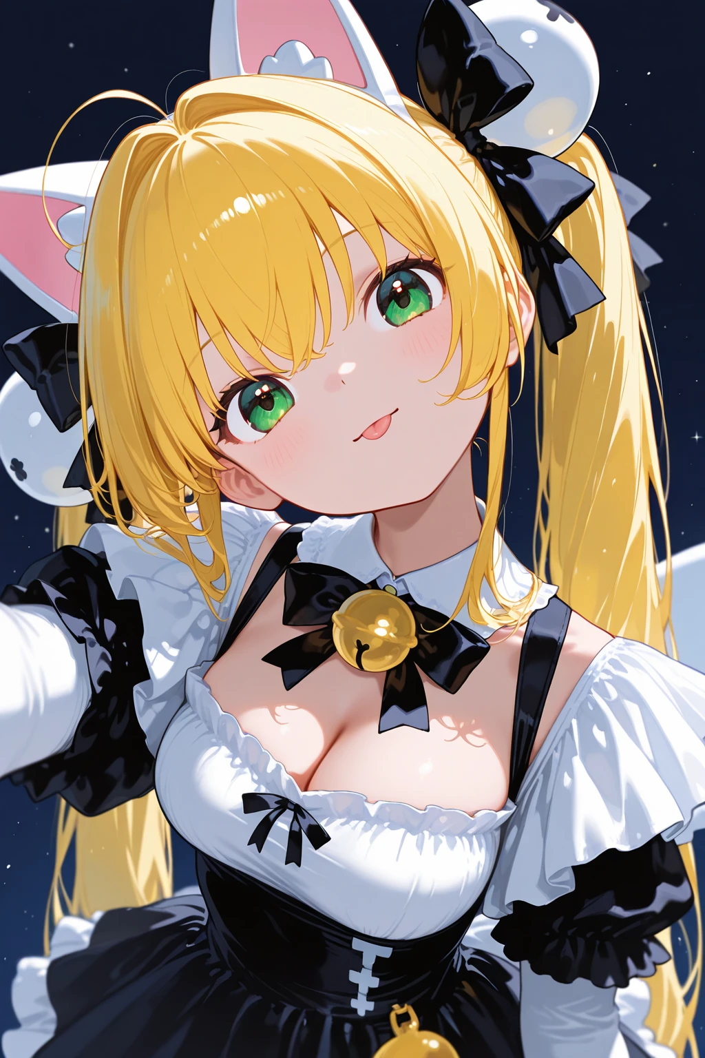 best quality, masterpiece, highres, solo, {night:1.10}, {starry sky:1.10}, beach, beautiful detailed sky, {extremely detailed background:1.20}, {flandre_scarlet_touhou:1.15}, {standing:1.10}, looking at viewer, {bikini:1.30}, blonde_hair, wings, red_eyes, crystal, bangs, hat, one_side_up, ribbon, mob_cap, bow, blush, smile, vest, white_headwear, red_vest, ascot, hair_between_eyes, red_bow, red_ribbon, upper_body, hat_ribbon, yellow_ascot, short_hair, light smile, huge breasts, cleavage