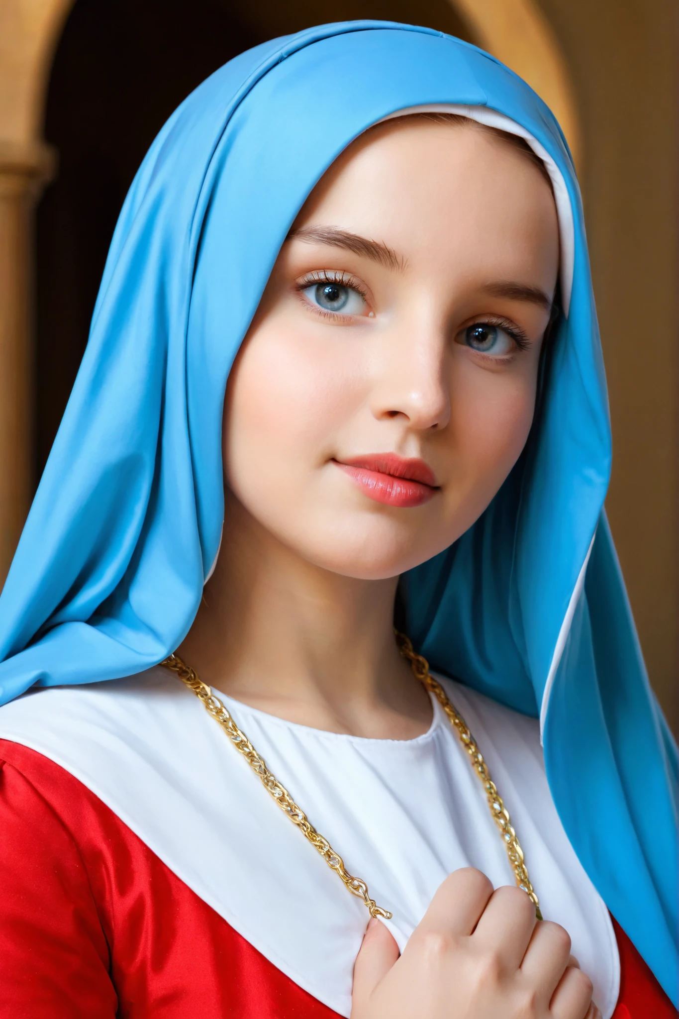 Very beautiful and real Virgin Mary looks at me closely