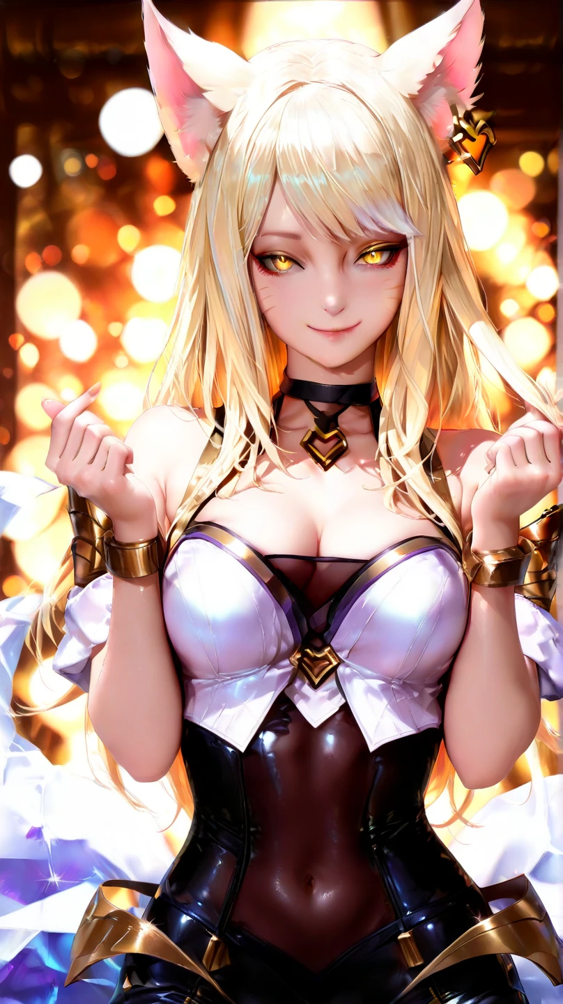 Create 12K resolution for an 18-year-old female supermodel-style character with detailed full body, Highly detailed, Best Quality, (masutepiece:1.2), Highly detailed, 1girl in, Solo, Looking at the viewer, of the highest quality, Incredibly beautiful, very delicate 8k wallpaper, Transcendently Beautiful Girl, Masterpiece face, (Eyes of a masterpiece:1.5), (Multicolored blonde hair, Short shaving surface, very short back, Very short side, Undercut, sidecut:1.3), (long eyelashes), (deep skin, Dark skin:1.7), makeup, I have a lot of piercings., (Wearing fishnet stockings:1.2), , (Five Fingers, 4fingers and 1thumb), {{{{(Glossy shocking pink lipstick}}}}}、Oil, in heat, Naughty face, Garter Belt, garter strap, {{{{bright red、Wearing, Bunny Girl, playboy, bunny}}}}, Poses to captivate、Little devil smile、Grinning、Background images are money, casino, alcohol, drugs