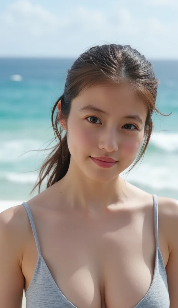 nsfw,(masterpiece, realistic, photo-realistic:1.2), finely detail, ultra high res, perfect anatomy, best quality, 8K, soft focus, (happy smile:1.3), 1 woman,Japanese, (black short hair:1.2), beautiful detailed face and big eyes, (white and smooth skin:1.3), natural lighting, film grain, (detailed background, 大きな窓のあるベッドルーム),squatting,(completely nude:1.3)
