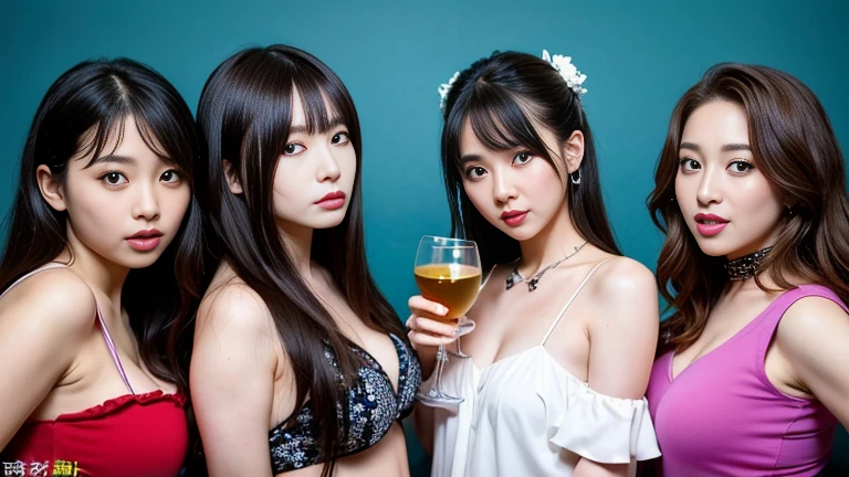 "Create a scene in which 16-year-old identical twin sisters who look identical are watching a movie together on the couch at home.。They lean deeply on the sofa、concentrating on the screen。Reacting to exciting scenes in movies、They have expressions of surprise and joy.。the room is dark、The bright light of the television illuminates their faces.。between them、A bowl of popcorn and a glass of juice are placed。capture the moment、Let us feel the fun and sisterly bond。"