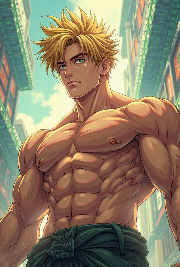 kenichirouryuuzaki, kenichirou ryuuzaki, short hair, blonde hair, black hair, male focus, multicolored hair, two-tone hair, muscular, abs, naked, pectorals, muscular male, outdoors, city, sun, sky, clouds, (cowboy shot:1.5), (masterpiece:1.2), best quality, high resolution, unity 8k wallpaper, perfect lighting, extremely detailed CG, (perfect hands, perfect anatomy), masturbating, large penis, (good looking face), naked, no pants, bara, huge muscles, huge pectorals, ((((Erect Human Penis v4)))), smile, grin, detailed face
