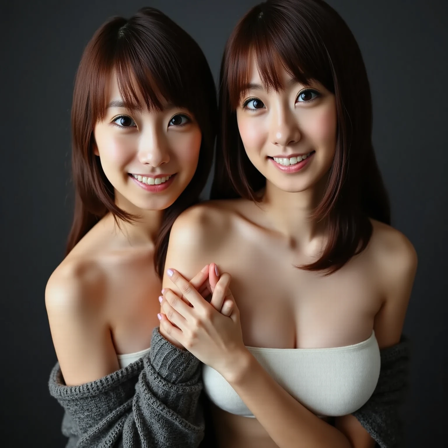 (Highest quality), (masterpiece), A nude Yoshioka Riho is lying on her back on a bed with her legs spread wide and her hips thrust out towards the viewer., whole body, Her crotch is in the center of the screen., Eyes that are evenly shaped, Big eyes, Droopy eyes, Very short bob hair, Almost flat breasts, body, Her lower abdomen is bare, (she is straddling my male cock), she does shy smile, she is blushing, She has a full head of pubic hair, 私は彼女の膣にpenisを挿入して中出ししている, get creampied, Beautiful vagina, penis, She has her mouth open, A simple background with just a sheet,