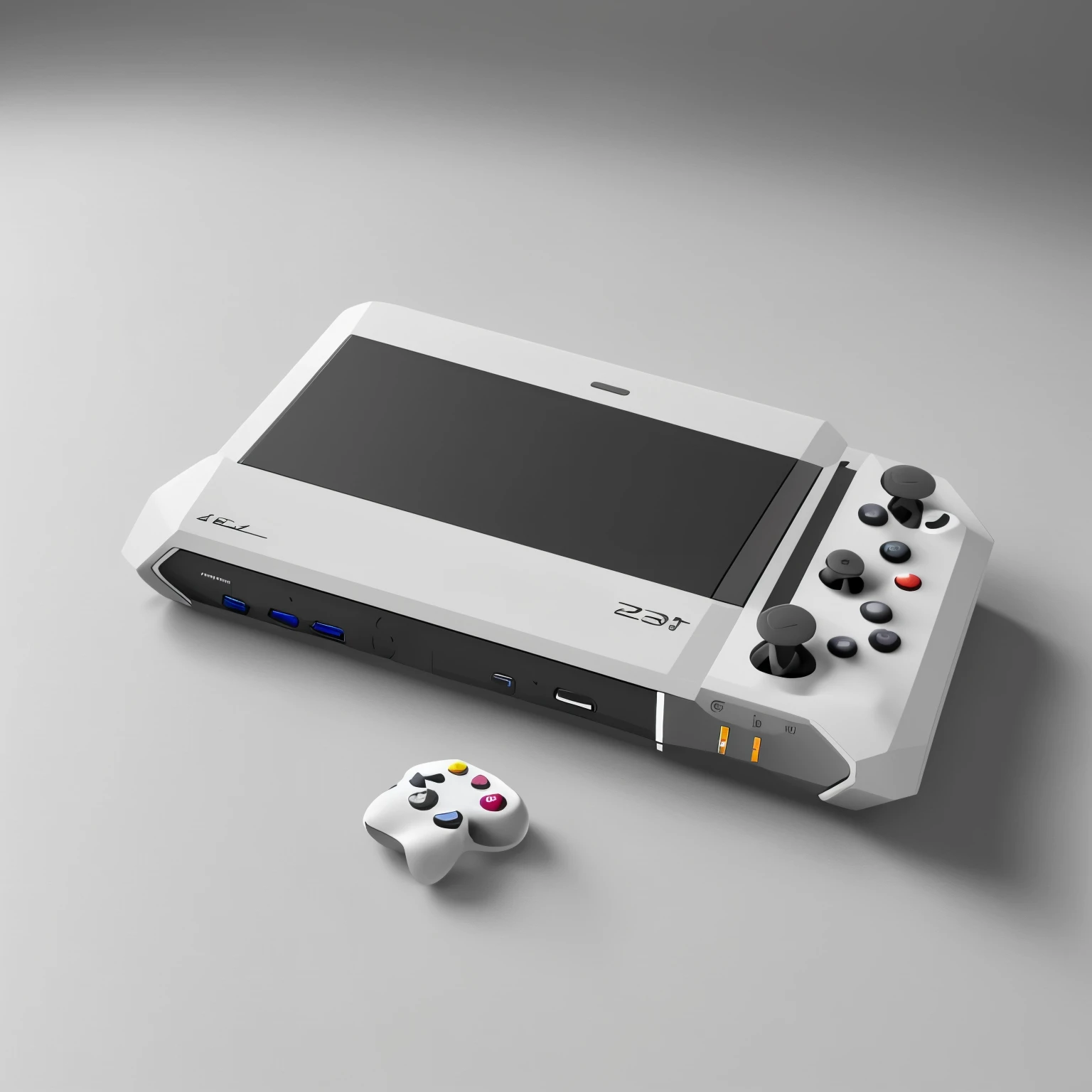 gaming console mockup, modern tech screen, clean white background, highly detailed, 8K, photorealistic, product photography