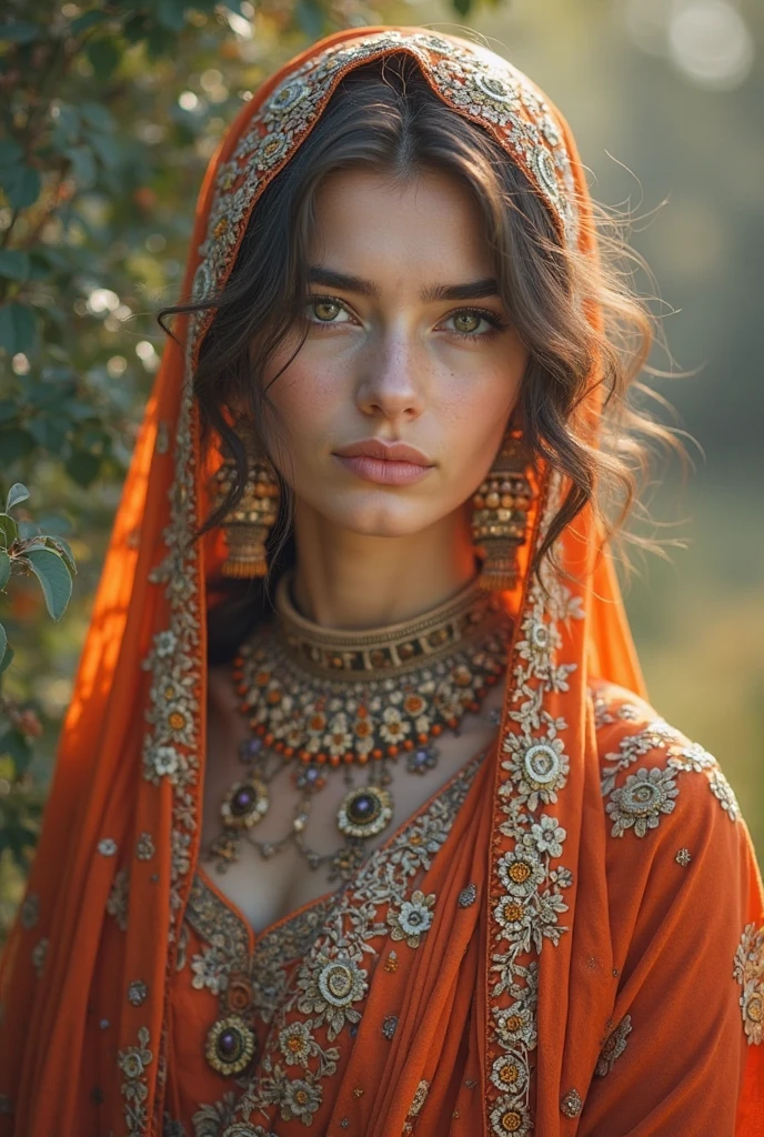 core_9, score_8_up, score_7_up, (masterpiece:1.5), high quality, aesthetic photo ,(HDR:1.3), pore and detailed, intricate detailed, graceful and beautiful textures, RAW photo, 16K, diffused sunlight, 8K, RAW photo, top-notch quality, exceptionally detailed RAW color photo, professional-grade photograph, (realistic, photorealistic:1.2), (highly detailed skin:1.1), ultra-high resolution, (lenz 80mm), (F/1.2), full body, BREAK, a beautiful young rajasthani women , 21yo, wearing traditional rajasthani dress, very vibrant and colourful dress, with matching traditional rajasthani jewllery, extremely beautiful, very detailed and sharp facial features, very detailed shinning glossy brown black eyes, detailed nose, detailed teeth, very detailed and perfect face, perfect body physique, slim but curvaceous, very deatiled and natural round medium  breasts, detailed and bust cleavage visible through colourful attire, sand dunes, extremely detailed surroundings, volumetric lighting, cinematic colour grading, The image has a neutral color tone with natural light setting. f/5.6 50mm, close-up, sharp focus, (Best Quality:1.4), (Ultra realistic, Ultra high res), Highly detailed, Professional Photography,