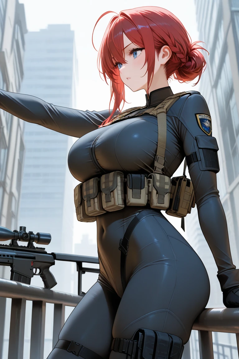 POV: ((((Huge gigantic ass)))) red hair, detailed military tactical gear and goggles, lace panties, skinny, slim thick, small waist, 8k, UHD, (curvy accentuated and lifted booty), cherry blossoms and butterflies blowing in the wind, post apocalyptic background