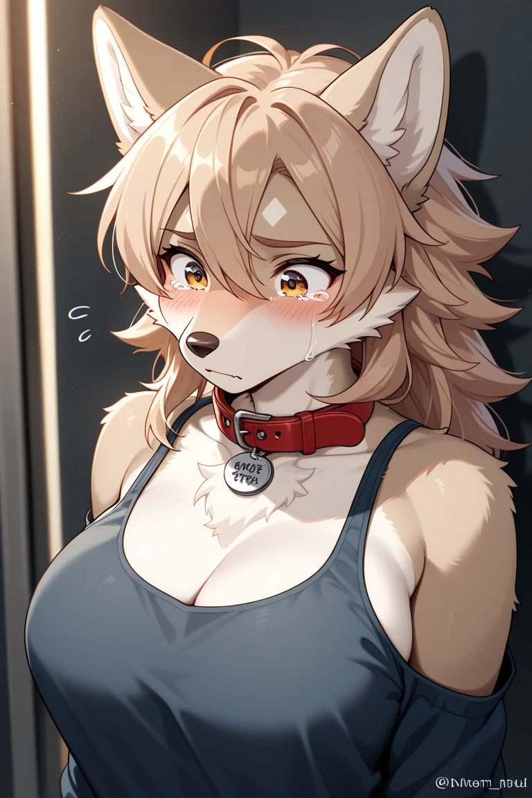 (Furry art, Uploaded on e621:1.4),(fluffy anthro furry:1.6),((Young:1.6)),(Short stature)(Furry girl:1.7),furry gril,Canine nose,Fluffy hair,Voluptious body,Under the neon pillars,Midnight City,Milky white skinny swimsuit,Integrated swimsuit,Dead reservoir water,Looming ,Orgasmic face,It looks like pinching the breasts too hard,Close-up of upper body shot,(Medium-sized breasts:1.1),(sexy breast),Red fur,Red elements on the hair,Orange-gold eyes,Cat eyes,Gradient pupils,hairy chest,Cinematic lighting, romanticism lain,Baroque style,Efficient texture, hyper HD, Masterpiece,Award-Awarded, Best quality, 16k, A high resolution, High quality