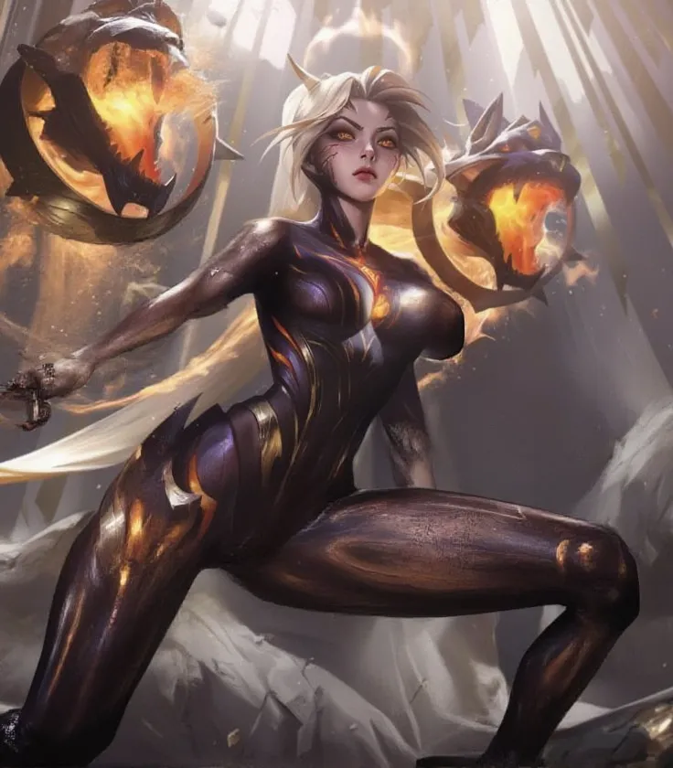 anatomically correct, best quality, masterpiece, high quality, high details, highres, HD, (shaded face:1.2), hollow eyes, looking at viewer, smirk, upper teeth, tsunade, blonde hair, yellow hair, facial mark, forehead mark, long hair, makeup, mature female, (brown eyes:1.7), huge breasts, sagging breasts, sweating, "Photorealistic, Hyperrealistic, Hyperdetailed, analog style, soft lighting, subsurface scattering, realistic, heavy shadow, masterpiece, best quality, ultra realistic, 8k, golden ratio, Intricate, High Detail, film photography, soft focus, fantasy art, bodysuit, breasts, solo, black_hair, long_hair, fire, medium_breasts, floating_hair, full_body, standing, looking_at_viewer, shiny, covered_navel, skin_tight, firing, bangs, parted_lips, shiny_clothes, lips