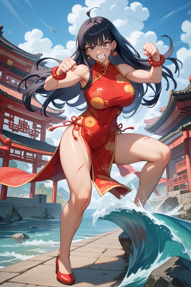 shampoo, sexy, beautiful, sneakers, cute, traditional chinese red dress, fitness, thick thighs, slim body, shredded abs, small breasts