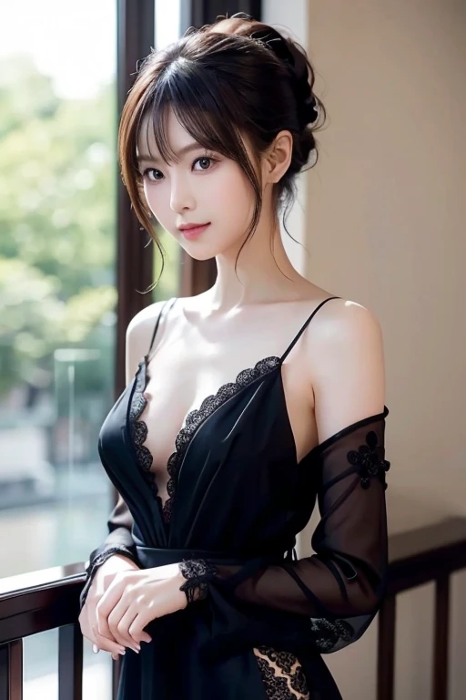 In 8K,highest quality:1.4, 超A high resolution:1.5, (Realistic:1.4),masterpiece:1.2,(highest quality:1.4)、 RAW Photos、 1Japanese girl、 cute、Mid-breasted:1.5、 (alone:1.8)、Sexy Dress、The background is a glossy white room、 (A shy smile:1.3), Smooth Skin、30 years old:1.5、Beautiful dark eyes、Natural skin texture:1.3, Realistic eye and facial details:1.8、 (Brown medium hair,bangs), (Touching your hair:1.4)、Nogizaka、Beautiful dark eyes、Natural skin texture:1.3, Realistic eye and facial details:1.7、Staring at the audience、Full Body Shot:1.8、Beautiful feet、gravure、Attractive girl、