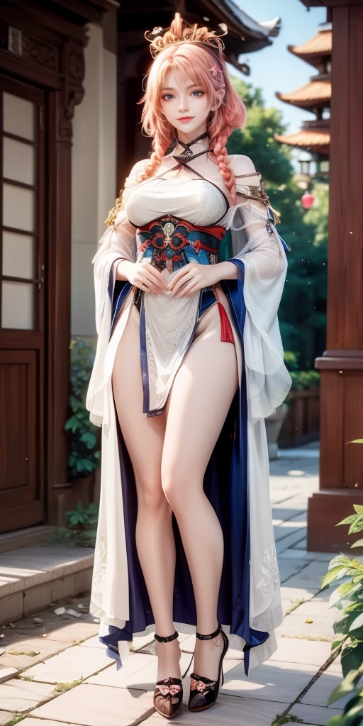 (full bodyesbian:1.5),(1girll:1.3),(view the viewer:1.4),(anatomy correct:1.4),(Exposed Hanfu:1.3),(Dance on top of snowy mountains:1.2),(Wearing a high-waisted skirt in Hanfu style:1.2),(Long blonde hair:1.2),(Accurate and perfect face:1.3),(Long legs:1.3),hyper HD, Ray traching, reflective light, structurally correct, Award-Awarded, High detail, Fade shadow contrast, Face lighting ,Cinematic lighting, Masterpiece, super detailing, High quality, High detail, Best quality, 16k,High contrast,