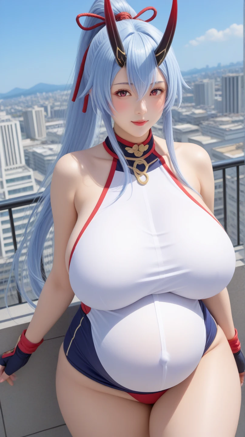 1girl,(big boobs over size) 1:3,long silver hair,blue ayes,high res,hyper realistis, ultra detail