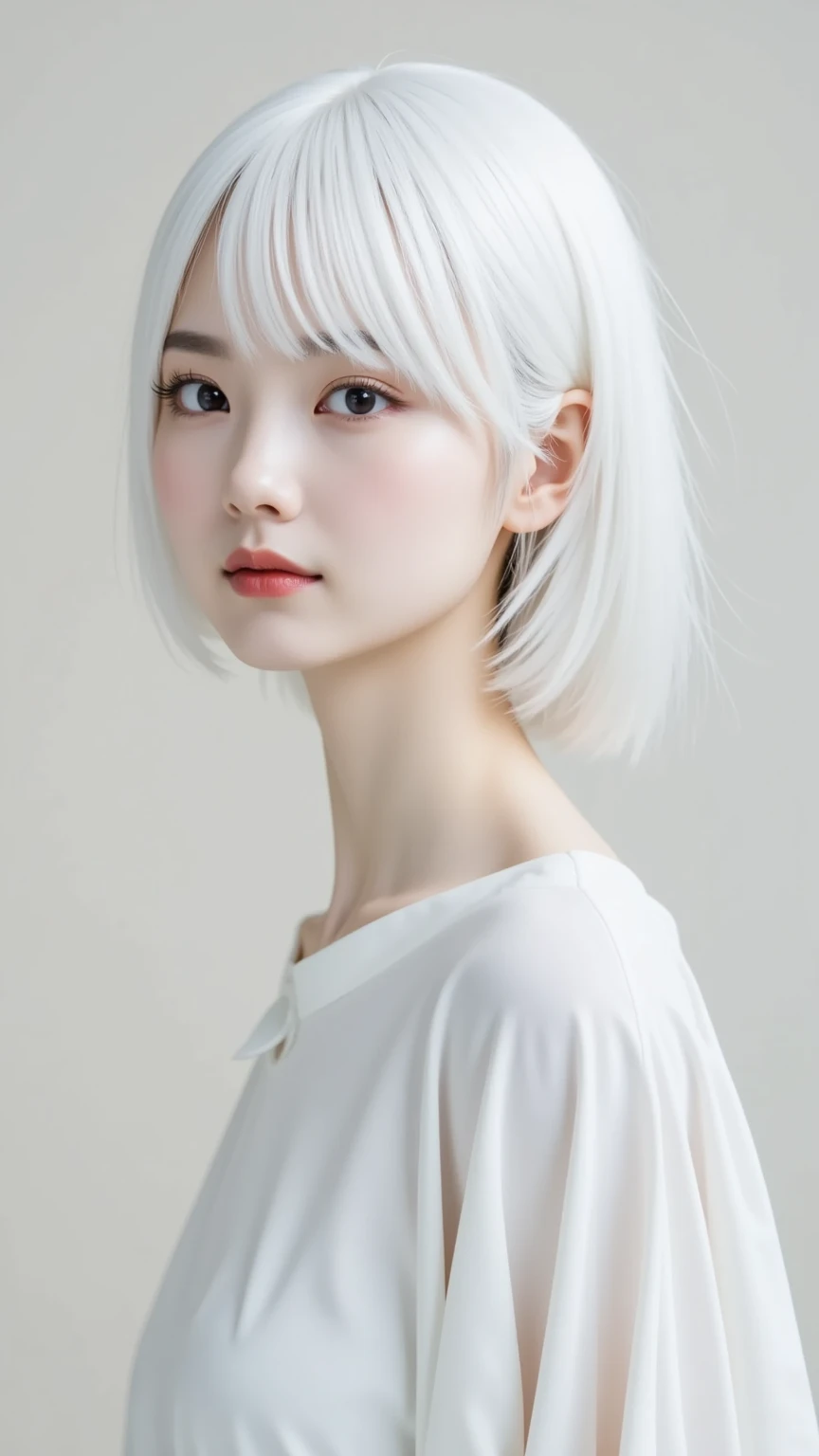 ((masterpiece, Highest quality, High resolution)), 1 Japanese girl, (Realistic: 1.4), excited、Great face,Glossy lips、30 years old, Silver Hair、Silver Hair、short hair, Silver Hair、(Beautiful Hair:1.5), mini skirt、Beautiful legs、Lie down on the bed、Staring、Angle from the front, Smooth, Highly detailed CG composite 8K wallpaper, High resolution RAW color photos, Professional photography, Light, BackLight, dream-like, impressive, Written boundary depth, (Face close-up:1.5)
Cute summer clothes　
　Full body photography　
大きなchest, Character portrait, Overlooking, Anatomically correct, Textured skin, accurate, chest, 大きなchest, 大きなchest, 