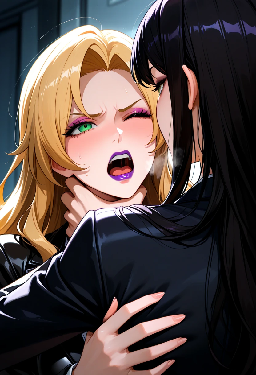 two girls practicing oral sex, make it in color