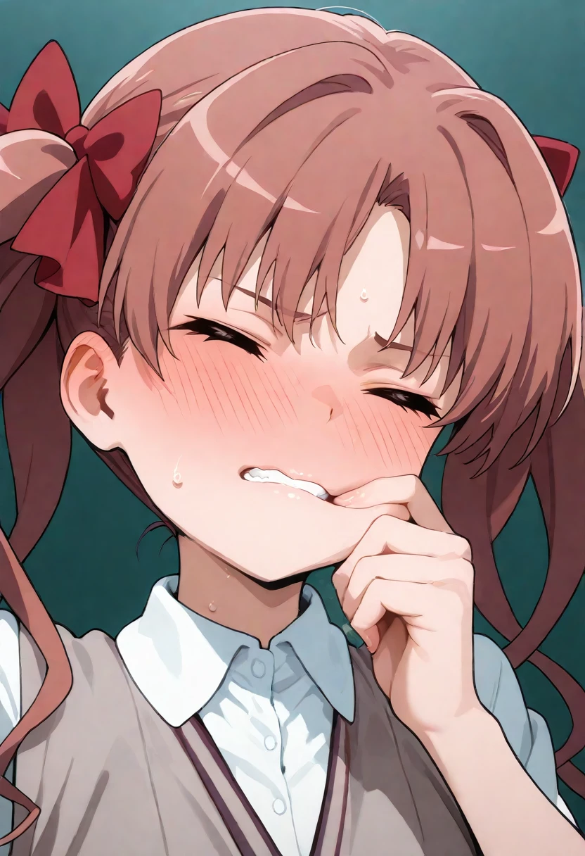 (One transcendent beautiful girl)、ultra-detailed、(8K, RAW photo, best quality, masterpiece:1.2), (extremely detailed 8K wallpaper),professional lighting,sharp focus, depth of field、(((Detailed and accurate face))),(((close up face)))、nfws,((Brown Hair、ponytail、Scrunchie))、(((Beautiful Eyes))),((20-year-old woman))、((Gal))、(Earrings).(((JK uniform、black tights)))、((School Bags)),((A room in an apartment))、(((entrance)))、(((Kneeling、Arched back))),(((Close your eyes tight)))、((Open your mouth wide、Sticking out tongue、Dripping saliva)),((blush、Shy smiling blowjob))