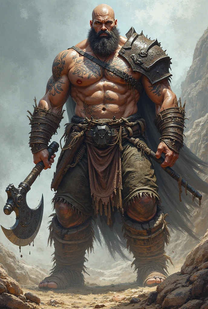 *A man in a field in intense storm holding a longsword and standing in a puddle of water. His body is covered in a few cuts, scars, and bruises, but his face shows determination and strength, artgerm, artstation, half body view, cinematic and smooth ligthing*