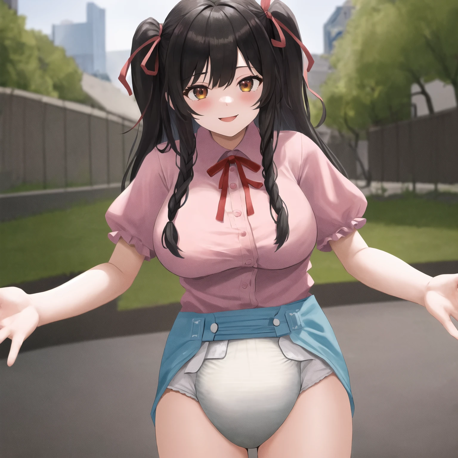 nsfw, absurdres, masterpiece, best quality, (hyper detailed, highly decorative, intricate, official art, beautiful, aesthetic:1.3), 1girl, solo, (child, , loli, Big Breasts:1.5), (long hair, straight hair, blunt bangs, eyelashes:1.3), eye glitter, twintails,
BREAK
exhibitionism, public indecency, (at Shibuya scramble crossing, many passersby, crowd:1.3)
BREAK
(close-up spread pussy:1.5), (spread pussy with both hands, focus on spread pussy, presenting pussy:1.3), uncensored, pussy juice, (evil grin:1.2), (heart hands:1.1),(transparent:1.3) covered nipples, (cervix:1.1), spread anus, vaginal, huge erect clitoris,thighhighs, shiny skin, squatting, from below, blurry background, dutch angle, looking at viewer,
nice hands, perfect hands