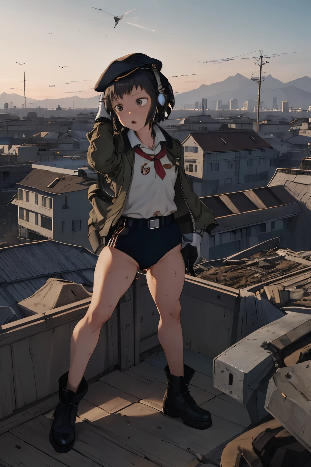 Accurate female body、Human body、giantess、A woman bigger than a building、The growing human body、Giantess、Completely naked、Masturbation、Sit with your legs apart、masterpiece、Detailed illustrations、precise illustration、High quality、blush、Cute woman、Bob Hair、Hotel Room、Small Townの上に座っている、Big nipples、Open your mouth、With legs apart、I can see your pussy、Low - Angle、Small Town、A small city in ruins、都市のLow - Angleの遠景、Flying debris、Tokyo Tower、masterpiece、Anatomically correct、sand smoke、Smoke is rising、Building burns