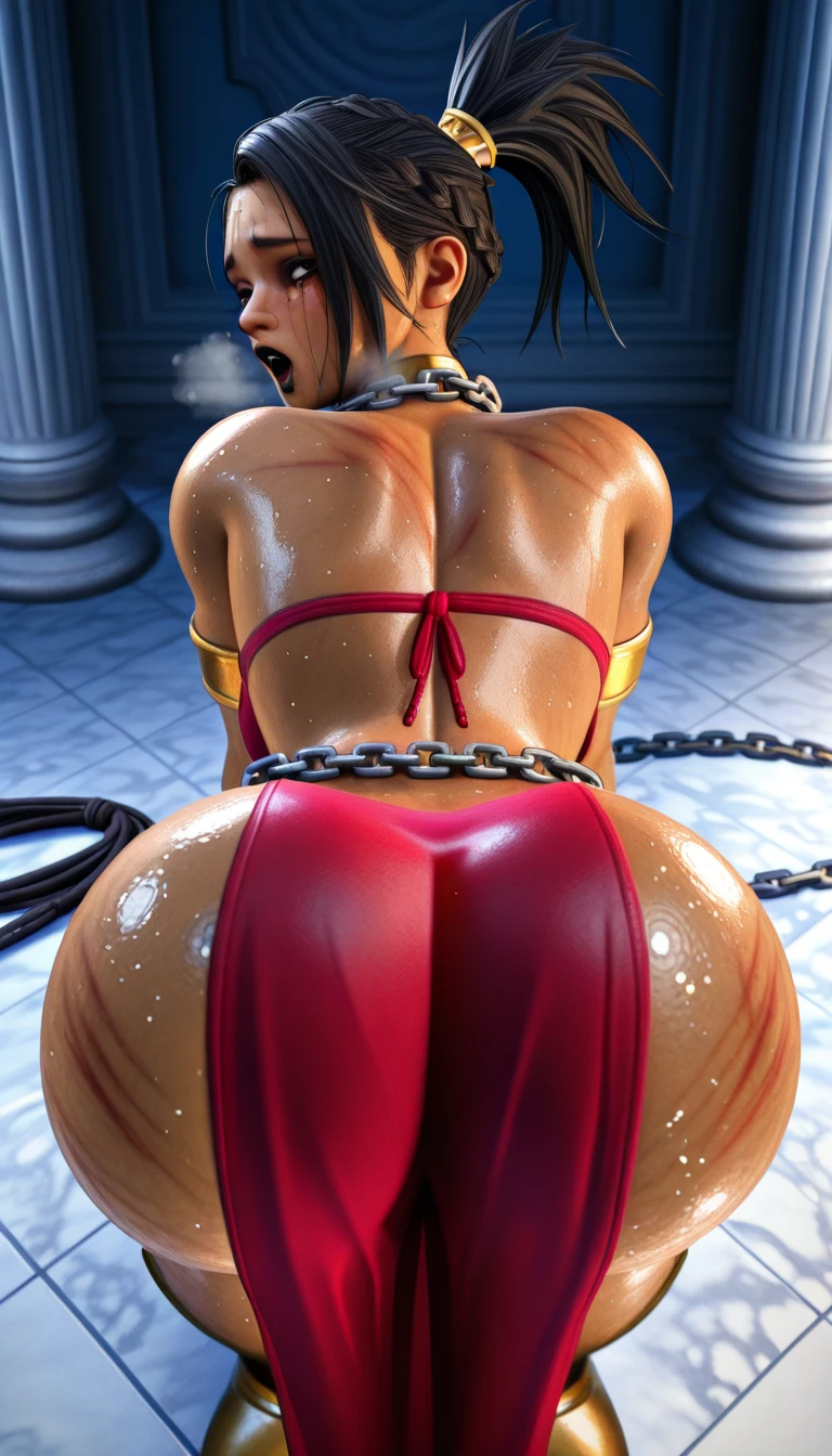 very female devil, morbid angel, sweaty, big fake silicone breasts, red skin, scarification all over the body, devil's tail on the lower back just above the butt, detailed eyes, red eyes, detailed lips, beautiful face, full makeup, in lewd pose on altar, satanic ritual in the hellish dungeon, dark atmosphehre background, body fluids everywhere, urine, , scat, 8k, half length realistic photo, dramatic lighting, photorealistic, highly detailed, insane details, very detailed, epic, dramatic, photorealistic, photography, hyperornate details, particuls, ultra detail, unreal engine 5