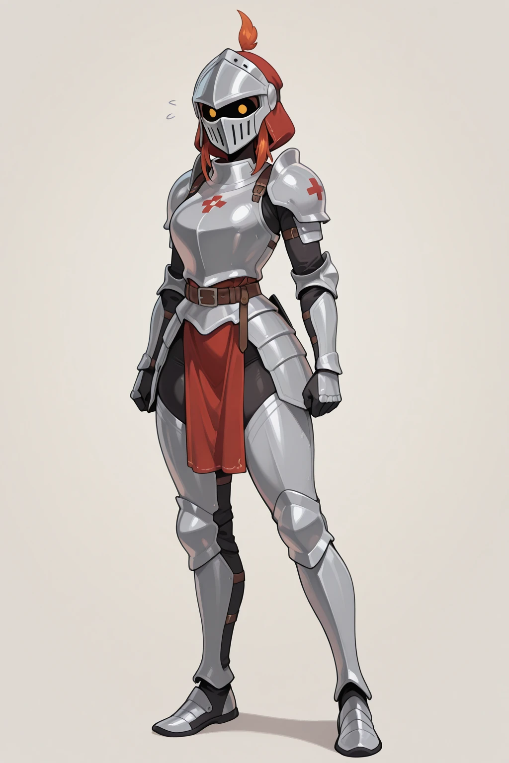 (Wolf), ((red fur)), antro, (wearing breastplate armor), two toned fur, (wearing armor leggings), high detail, , white belly, high resolution, raw photo, gray background, (cleavage), 1girl, solo, big breasts, high quality, hi res, sharp, detailed body, detailed, cartoony, (((holding iron sword, two handed))), ((looking at viewer)), slim, thick thighs, (angry), mad, buff, full body, (sword pose) whole body, full body portrait