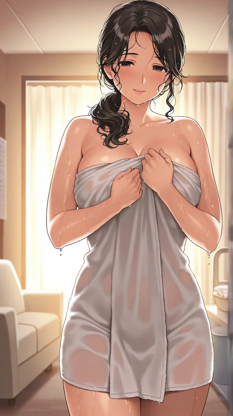 beautyfull vampire woman, milf, wavy black hair, white dress, delicate, doggystyle sex, standing, huging