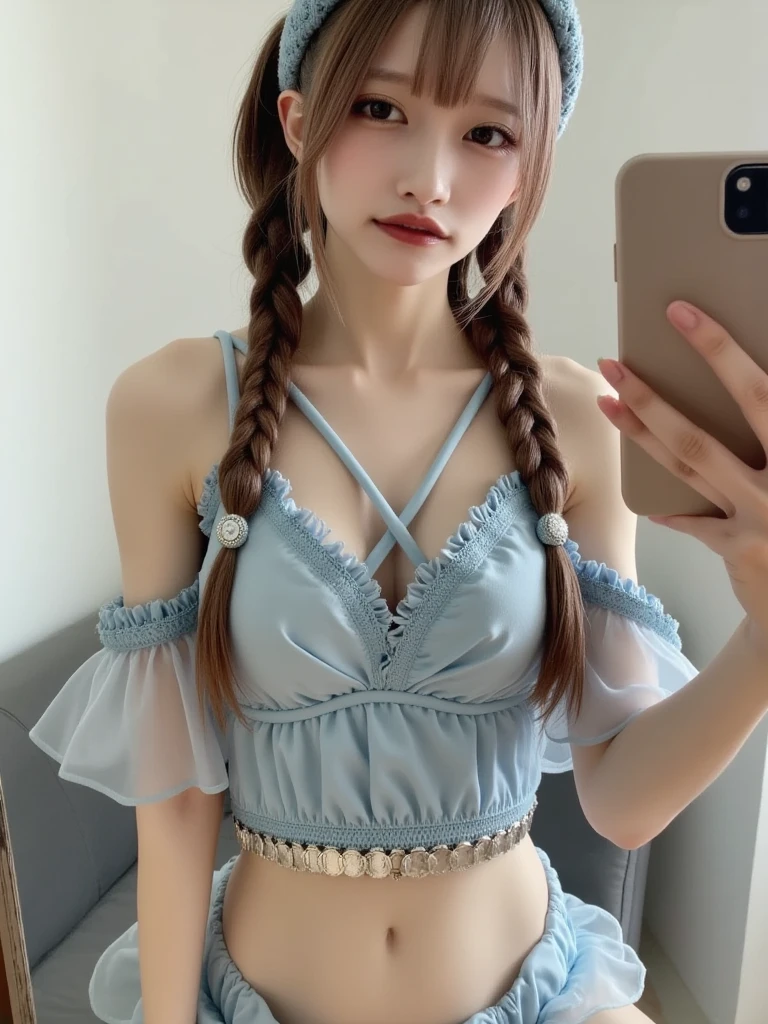 Beauty, beautiful女人,Have a perfect body:1.4,Layered Hairstyle,((Big breasts)), ((D cup)), Visible cleavage,Bare shoulders, Highly detailed face and skin texture,Double eyelids,Skin Whitening,Long hair,Whitening long legs,Standing by the sea, Fashion girl, Red lips, Sweet maiden, beautiful妆容, detail, lifelike, Very detailed, amazing, beautiful, Young and energetic, high quality,High Definition, rich and colorful,Exquisite, Smooth skin, The skirt is short, Lift the skirt with your hands, Elegant and charming posture, Official Art, Extremely detailed, Movie atmosphere, Soft colors, Natural skin texture,