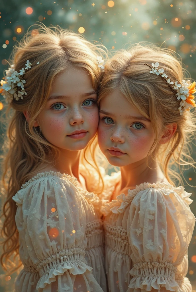 5-6 year old male twins with curly hair, blue eyes and white skin