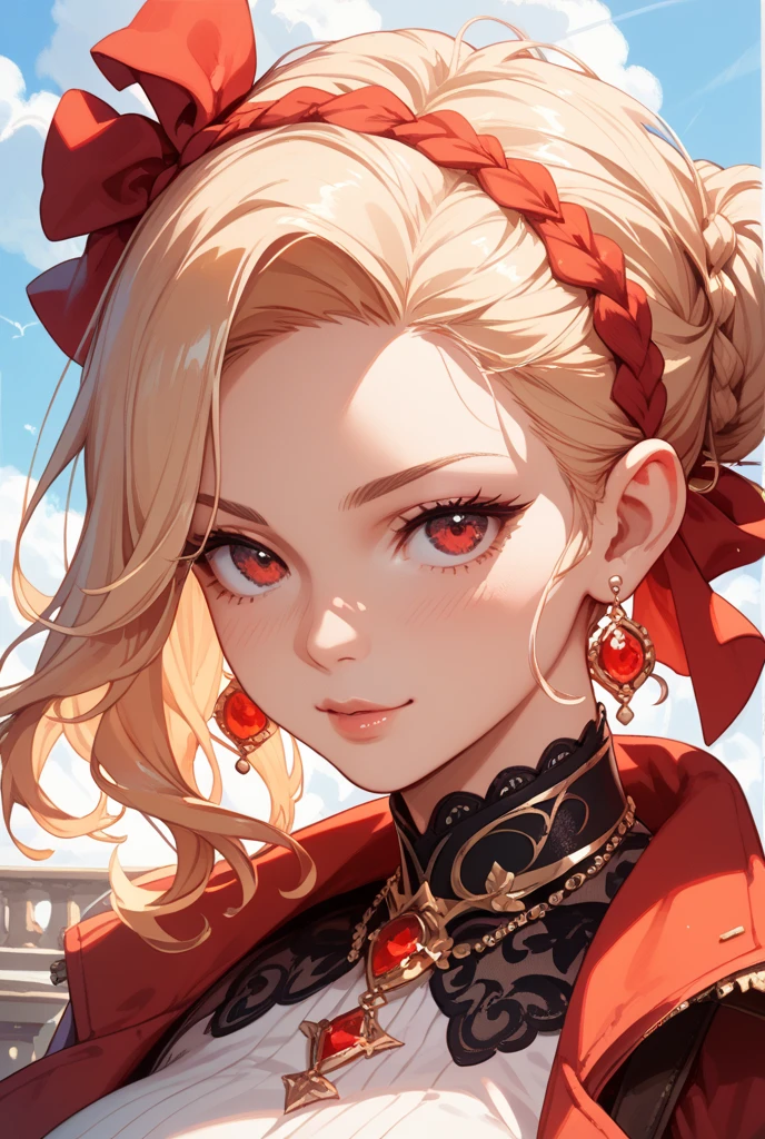 Female, Human, 2, Endomorphic build, Fair skin tone, Rose gold hair, Medium length, Simple hairstyle, Diamond face shape, Prominent eyes, Thin lips, Medium eyebrows, Soft arch shape, Small nose, Straight nose shape, dressed in high-tech clothing