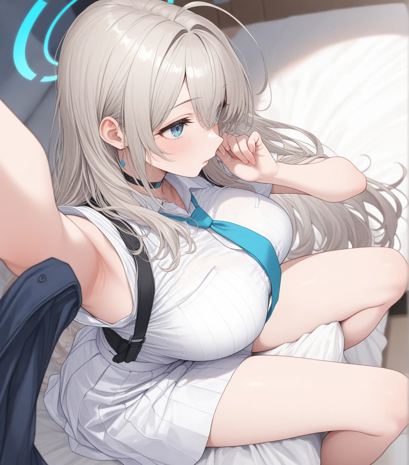 (See-through:1.3),White Seraphim,Sailor suit, , Sailor suit, View your viewers, Insanity, Disheveled long hair, Beautiful attention to detail,Blue sailor collar, Firm and bouncing big , A light smile, ((Her breasts bounce wildly as she has intense vaginal sex with a man: 1.5)),Intense Cowgirl Sex, {{A lewd angel takes over a high school girl having vaginal sex and changes the high school girl's face into an angel's face while having sex}}, Intense cowgirl sex, Changes from pink twintails to white bob cut, 32k,Super detailed,Ultra-detailed, NSFW