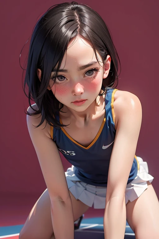 (Highest quality,8K,High resolution,Masseter muscle area:1.2),Super detailed,Realistic:1.37,Portraiture,Dynamic Angle,Women's Softball Players,Teenage Girl,Small Head,cute,sporty,Attractive face,Beautiful face with attention to detail,Extremely realistic skin,Wet Skin,Sweat,Large Breasts,Tight waist,Beautiful legs ,sporty,Softball Venues,Cinema Lighting,hot pants, head to feet 