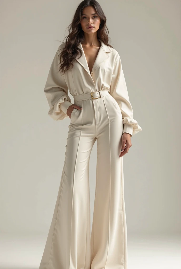 Beautiful woman in intricate Sophisticated Minimalism Outfit