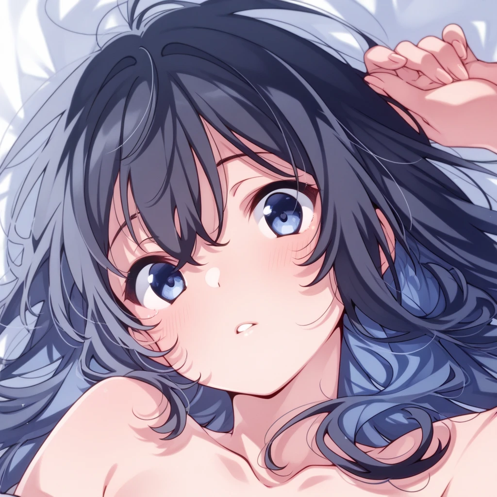 ((highest quality)), ((High resolution)), 1 girl,black hair,((blush))、black hair、light blue eyes、short、Squatting、((8 to 10 years old))、(amazing love juice)、((((embarrassed))))、Lower body is naked、Open your pussy、((((The depiction of the pussy is clear))))