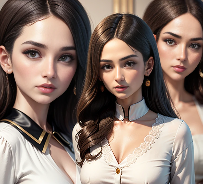 Surrealist portraits of women by David Hockney and Alphonse Mucha,Fantasyart,photographrealistic,动态照明,artstation,poster for,Volumetriclighting,Very detailed faces,4 k,Award-Awarded,,1girl,in the darkness nigth,deep shading,low tune,Cowboy photos,(formal outfit:1.4),length hair,It's not a smile,Sassy --auto