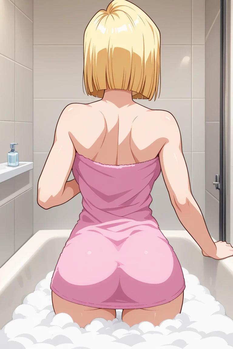 NSFW,masterpiece,best quality,Zelda\(PRİNCESS\),ass pov,1girl, flat chest,short_hair,standing,naked, (embrassing,blush:1.2),(vapour:1.0),(wet:0.8),(Sweat:0.8),shower room,Taking a bath