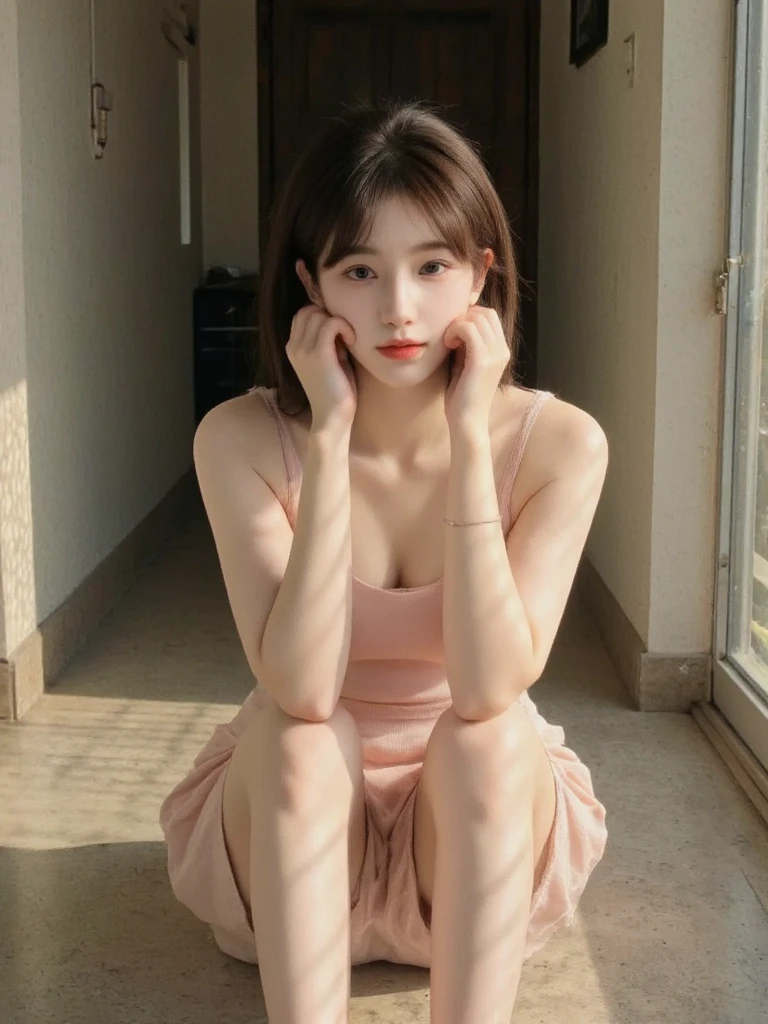 Best quality, masterpiece, ultra high res, (photorealistic:1.4),
1girl, offshoulder, deep shadow, shiny skin,messyroom, Sitting position,sitting on object,
