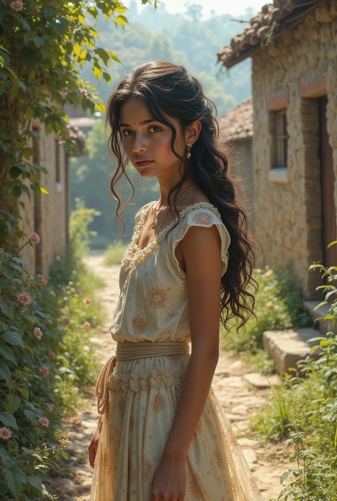 analog film photo, photo of a young elf girl, elf, elf ears, long pointy ears, long dark curly hair, brown complexion, full hourglass figure, voluptuous, plump round buttocks, wearing a linen mini-dress, posing in an olive grove, resembles Adria Arjona, RAW Photograph, dslr, soft lighting, high quality, film grain, Fujifilm XT3, detailed skin with visible pores, insane details, masterpiece, 8k, 35mm photograph, dslr, kodachrome, faded film, desaturated, grainy, vintage, Lomography, stained, highly detailed, found footage, close-up shot, elven ears