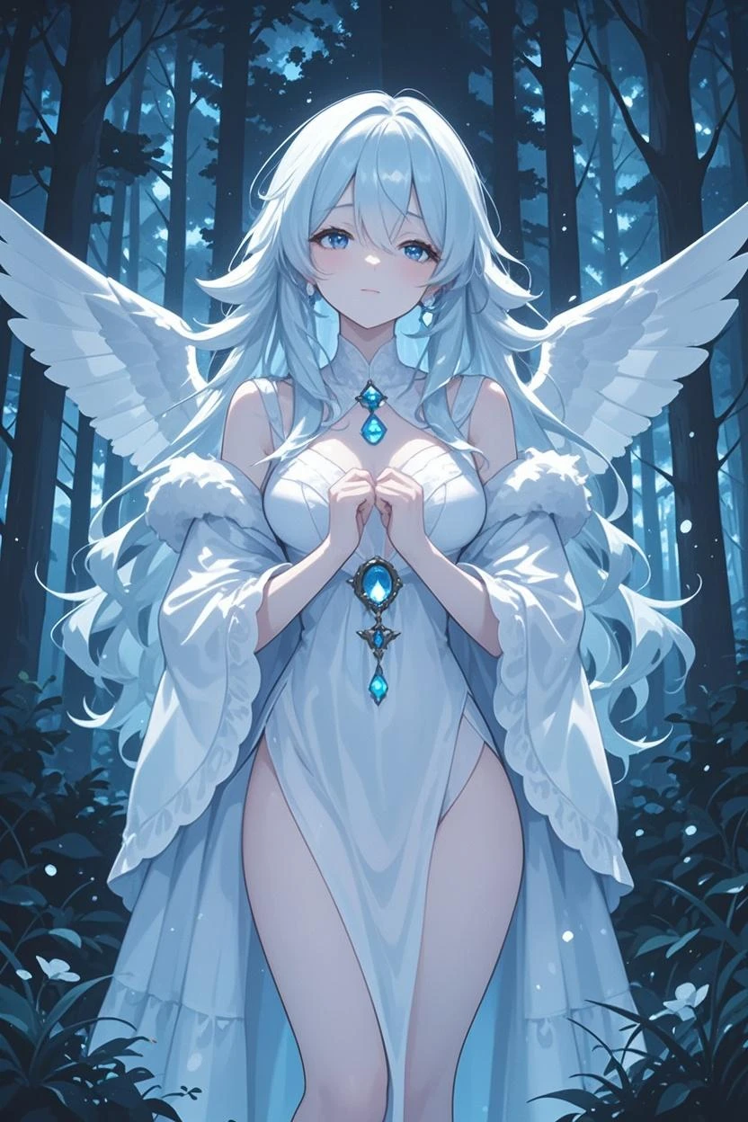 masutepiece, Fine detail, 4K, 8K, 12K, Solo, 1 person, Beautiful Girl, caucasian female, Sariel, Touhou Project, White hair, Red Eyes, Wings, fullnude、爆乳、cleavage of the breast、Nothing is worn、no-bra、No pants、No clothing、Clothes are torn、The nipple is visible、No towel、take bath、