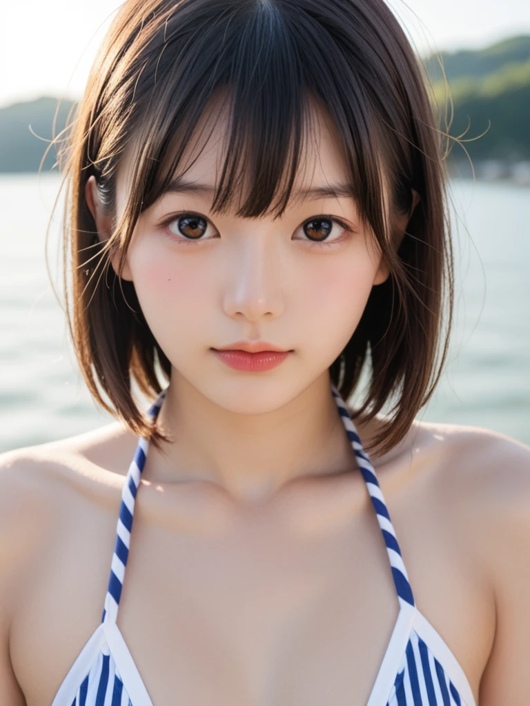((sfw: 1.4)), (( detailed face, cute face, detailed face, professional photography)),(anatomical:1.2),(Beauty of form:1.4) Golden ratio, (White Micro Bikini), (from back) , ( full body : 1.3), (( Shiny platinum blonde silk hair, beautiful shiny bangs, big clear sky blue eyes, very beautiful bright eye highlights, 1 Girl)), Ultra High Resolution, (Realistic: 1.4), RAW Photo, Best Quality, (Photorealistic Stick), Focus, Soft Light, ((14 years old)), (( (young face))), (surface), (depth of field), masterpiece, (realistic), woman, bangs, ((1 girl))