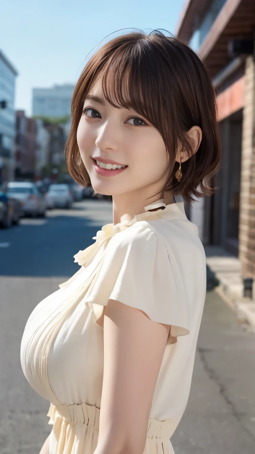  looking at this with a nice smile 、one beautiful woman standing next to a building、、、18 year old、Under the summer sky 、cute、pearl white dress dress with ruffles、、Short Wave Hair、Big breasts(Big breasts 1:1.3)、、A large gathering of people


Mathieu Piece、Top Quality、illustrations、Ultra Fine、is fine、high definition、8K Wallpaper、perfect dynamic composition、beautiful detailed eyes、Clean and correct hands、anatomically accurate、clear focus