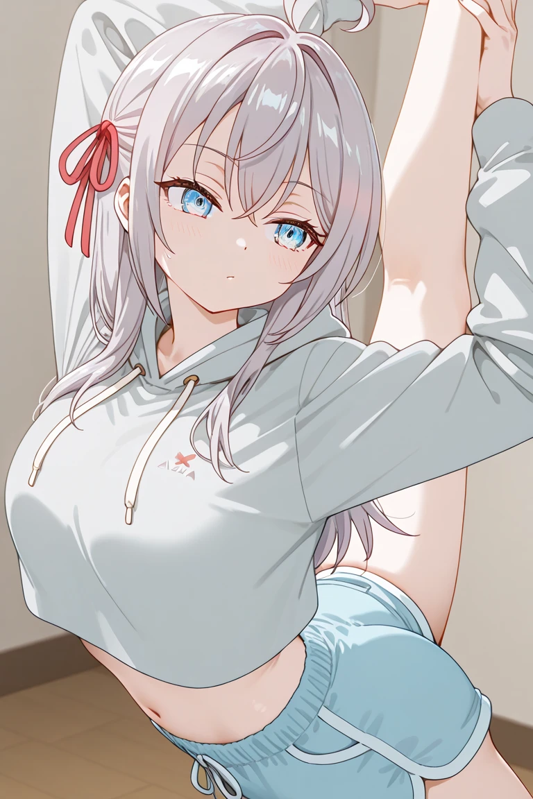 (extremely detailed CG unity 8k wallpaper), (((masterpiece))), (((best quality))), ((ultra-detailed)), (((illustration))), (best shadow), ((an extremely delicate and beautiful)), (detailed light), (well designed face), amazing face, (super detailed), cinematic shot, beautiful detailed eyes, detailed background, 1girl, ((white hair)), ((red eyes)), ((cat ears)), firts rate breasts, first rate female bodies, long hair, x hair ornament, school uniform, (pink panties), crop top, ((navel piercing)), jacket, open jacket, interior design, classroom, spread navel, bewitching thighs, smile, one eye closed, hand on own chest,