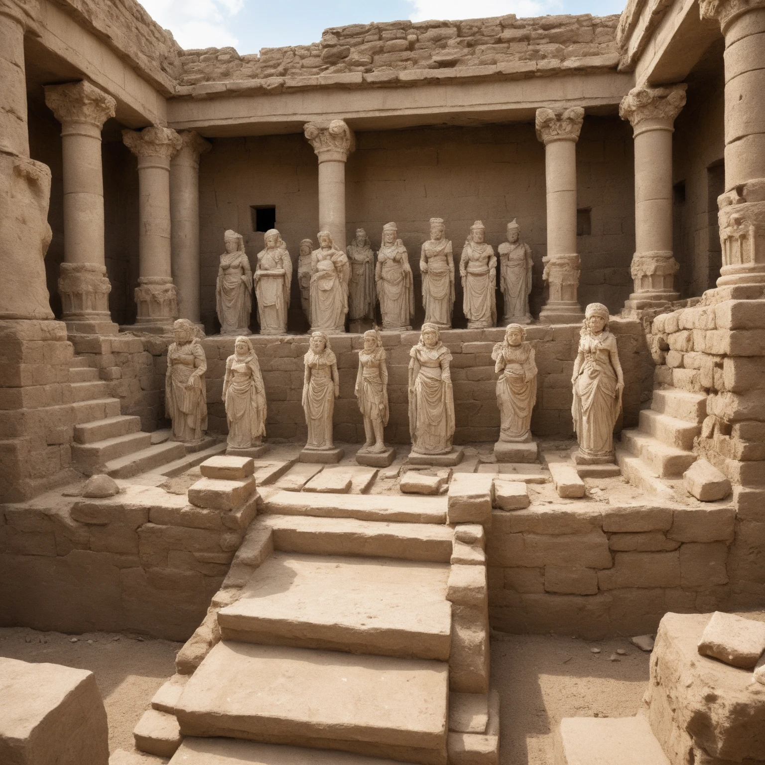Ancient Greek art style, murals, pottery, techniques for artistic display within the temple,  (ultra detailed, absolutely resolution, best quality:1.3), 2.5D, delicate and dynamic, fantastic lighting effects