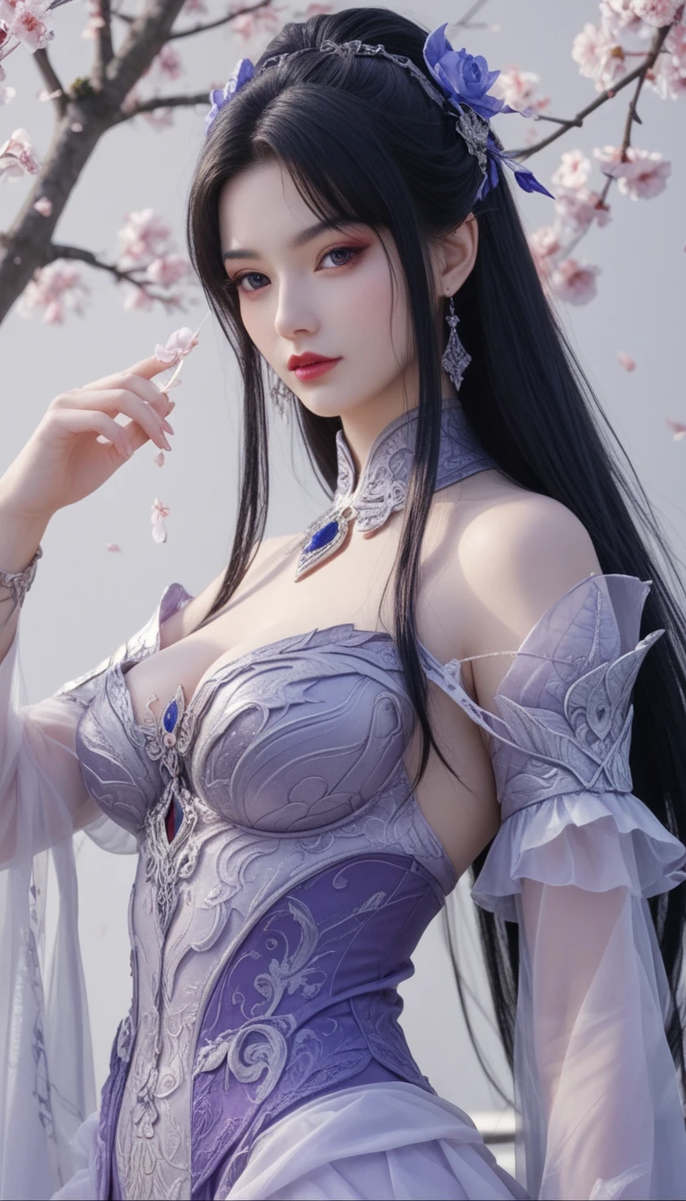 Close-up of a woman in a silver-purple dress, chengwei pan on artstation, by Yang J, detailed fantasy art, Stunning character art, Fanart Meilleure ArtStation, epic exquisite character art, Beautiful armor, Extremely detailed Artgerm, Detailed digital anime art, Artgerm on ArtStation Pixiv, Armor Girl