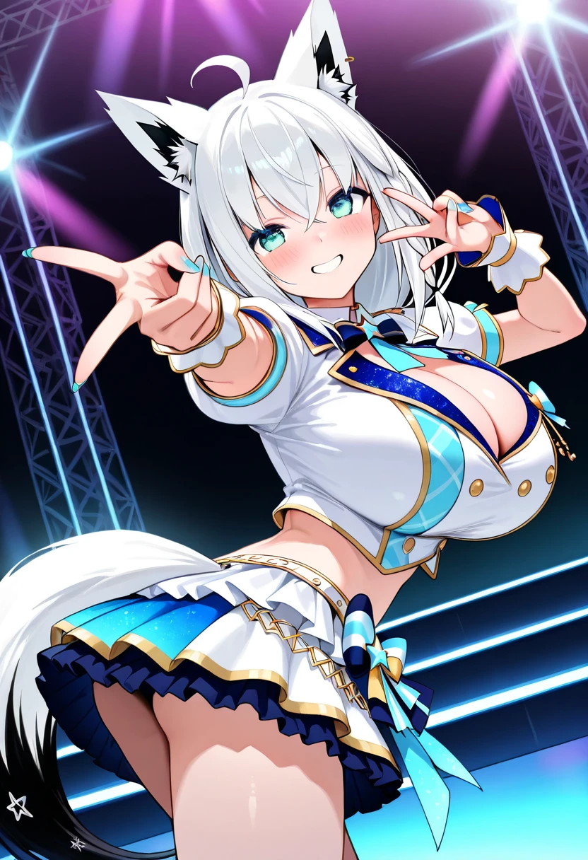 (fox kemono young girl:1.5), (silver long hair yellow eyes:1.1), (soccer:1.1), (huge tits:1.2), (solo:1.2)