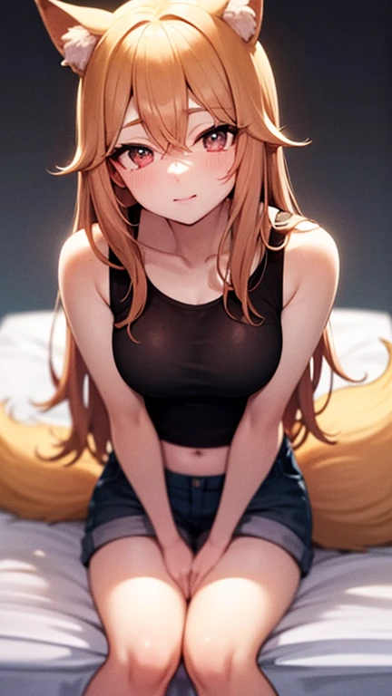 One Woman、Cute Woman、Thighs、Best image quality、High resolution、masterpiece、super high quality、Spread your legs、Pink Bra、black lace panties、Big Ass、Big 、Blushing、4K quality、Blushing、Proud face、wearing black pantyhose、bed、Spread your legs wide、Panty Shot、Very short pleated skirt、Sweaty all over、Heavy breathing、My breasts are bouncing up and down、heart、A mean look、Low - Angle
