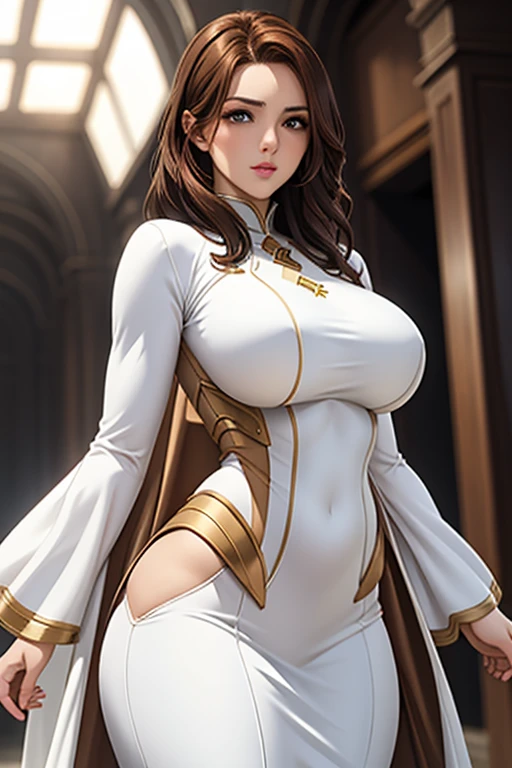 stunningly beautiful Alina Kabaeva face with Lisa Ann body, 20yo, (1girl), (mons pubis:1), as a pure white and very cute woman, black rubber suit, (gold filigree:1), White long wavy hair, sparkling gold big eyes, abs, great proportions, full body shot, background kaleidoscope, anime, illustration, fantasy, portrait, animification, high resolution, best quality, very high image quality, ultra detailed, hyper realistic, photorealistic, (Thick thighs:1.2), huge breasts:1.2)