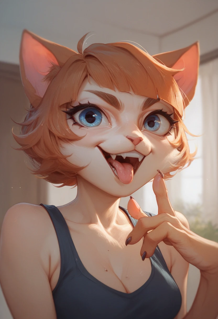 check_9,check_8_up,check_7_up, source_fluffy, Catboat, Anthro fluffy feline girl, Adult woman, Blue eyes, blonde hair, silver fur, gray stripes, pink nose, :3, naked, on her back, gasped, close up, portrait, fabulous, ultra clarity, 4K, excellent quality, high detail, close-up, bare chest, , cum on face, sex oral dick oral, The human penis,  Zoophilia, cute sucks dick, the cat sucks gently, caresses with tongue, sperm dripping from mouth, balls dick, balls shaved, big dick, juicy dick, touches eggs with hands, plays with eggs, tits naked, Nipples