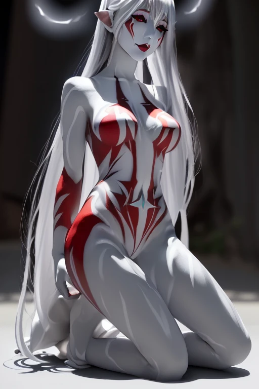 hell goddess, white medium hair, beautiful white eyes, mysterious smile, divine pure white and white robe, arms wide open drawing divine symbols, looking afar, average chest size, full body, pure white background